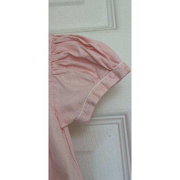 Vtg Pink Baby Dress 1950s Hand Made Philippines Size 18 Months Emboidered Flower - Picture 7 of 10